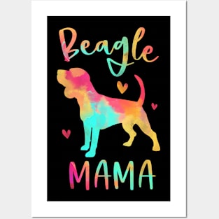 Beagle Mama Colorful Beagle  Dog Mom Posters and Art